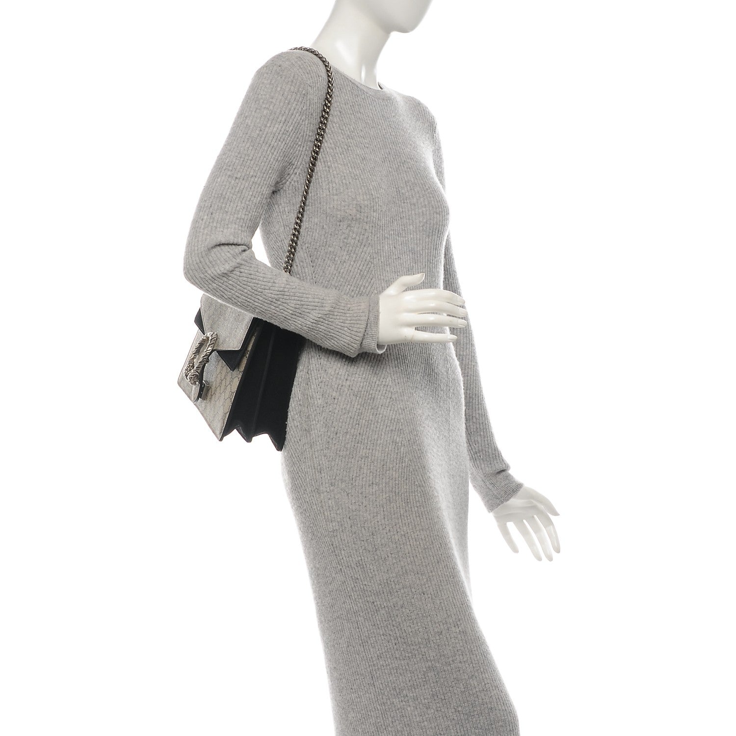 Gucci GG Supreme Monogram Medium Dionysus Shoulder Bag Black 2 of 7