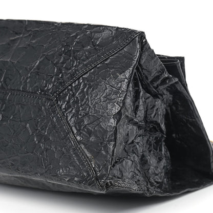 Stella McCartney Crinkled Faux Patent Beckett Shoulder Bag Black 7 of 13