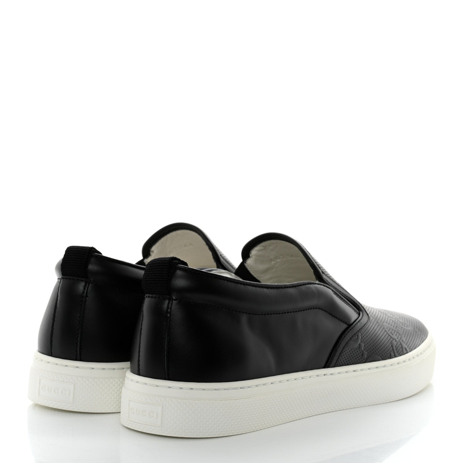 Gucci Calfskin GG Tennis Embossed Mens Dublin Slip On Sneakers 9.5 Black 4 of 10