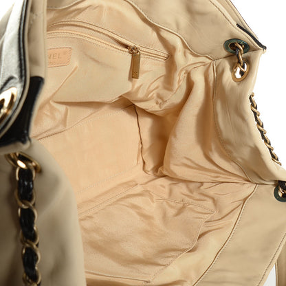Chanel Calfskin Quilted Small In The Mix Shopping Tote Beige Black 5 of 7