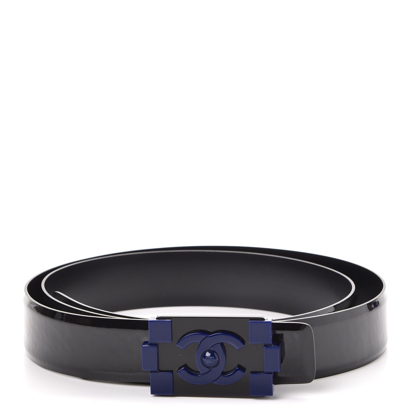 Patent Plexiglass CC Boy Belt 100 40 Black Blue