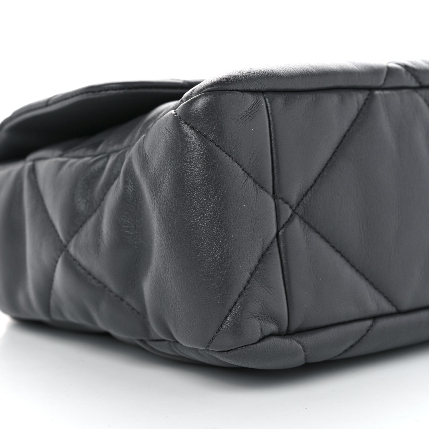 Chanel Lambskin Quilted Large Chanel 19 Flap Dark Grey 9 of 10