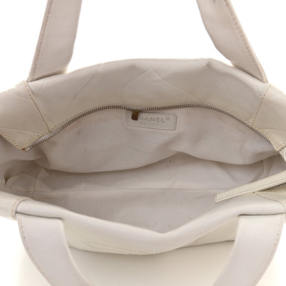 Chanel Calfskin CC Chevron All Day Long Tote White 5 of 13