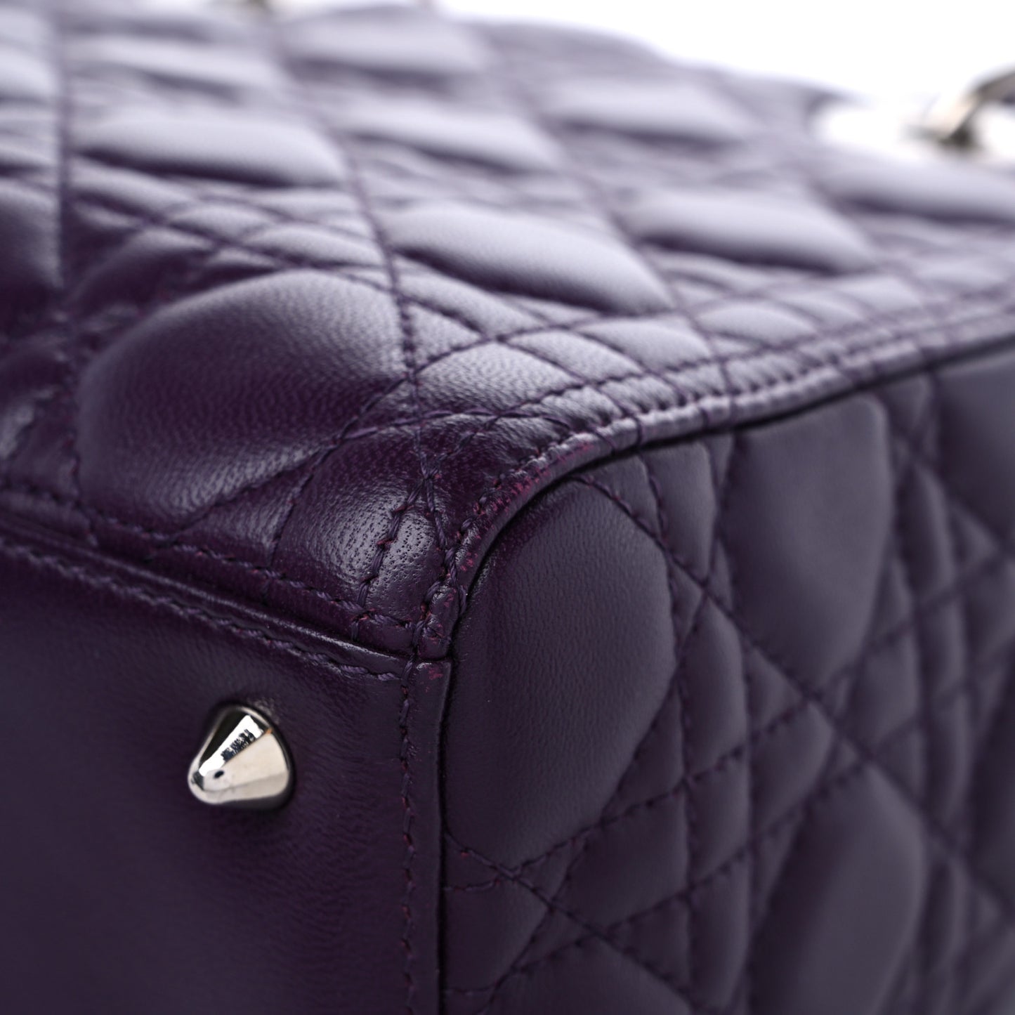 Lambskin Crocodile Medium Lady Dior Purple Orange