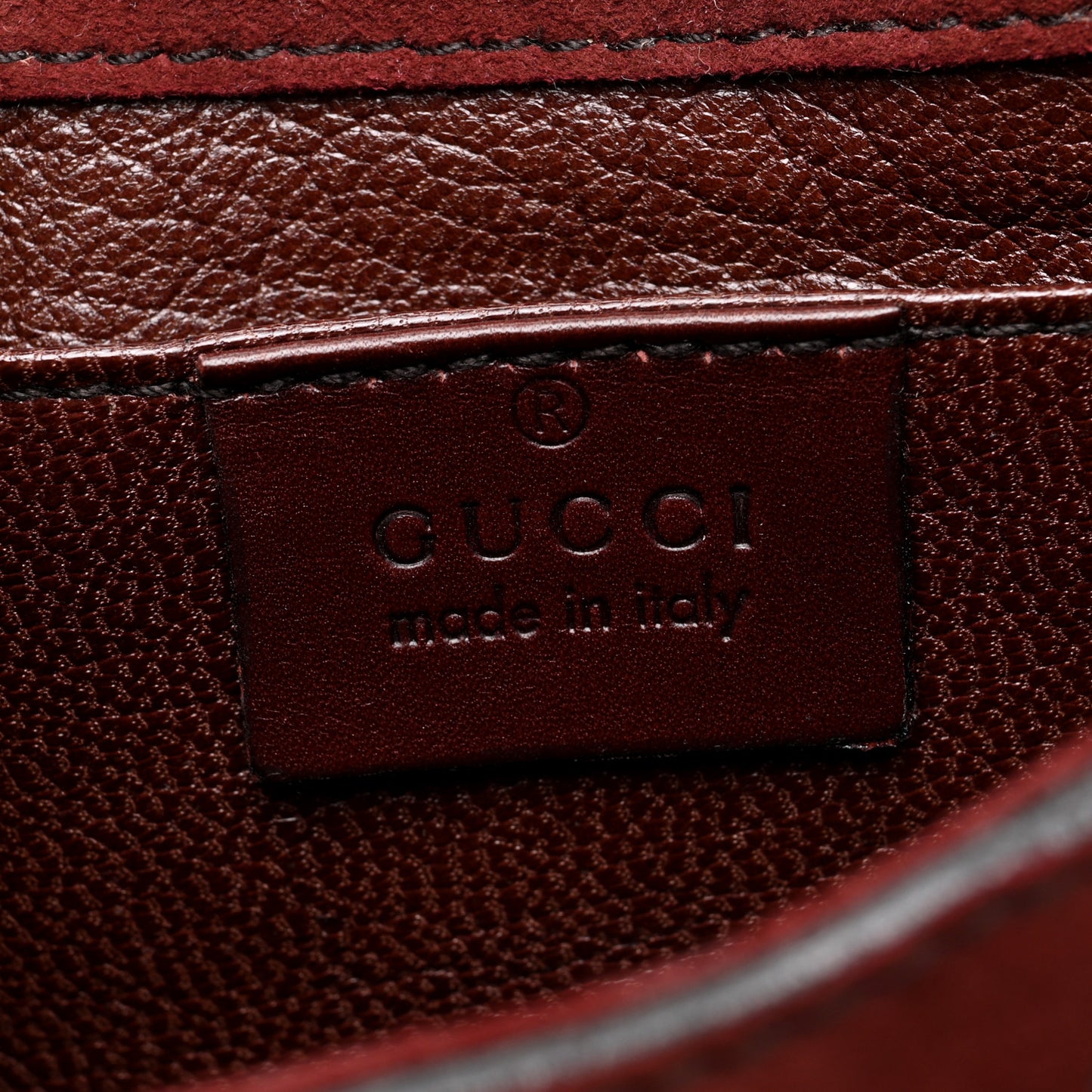 Suede Studded Horsebit Clutch Bag Burgundy