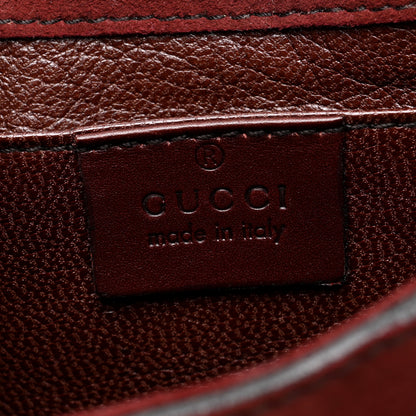 Gucci Suede Studded Horsebit Clutch Bag Burgundy 6 of 10