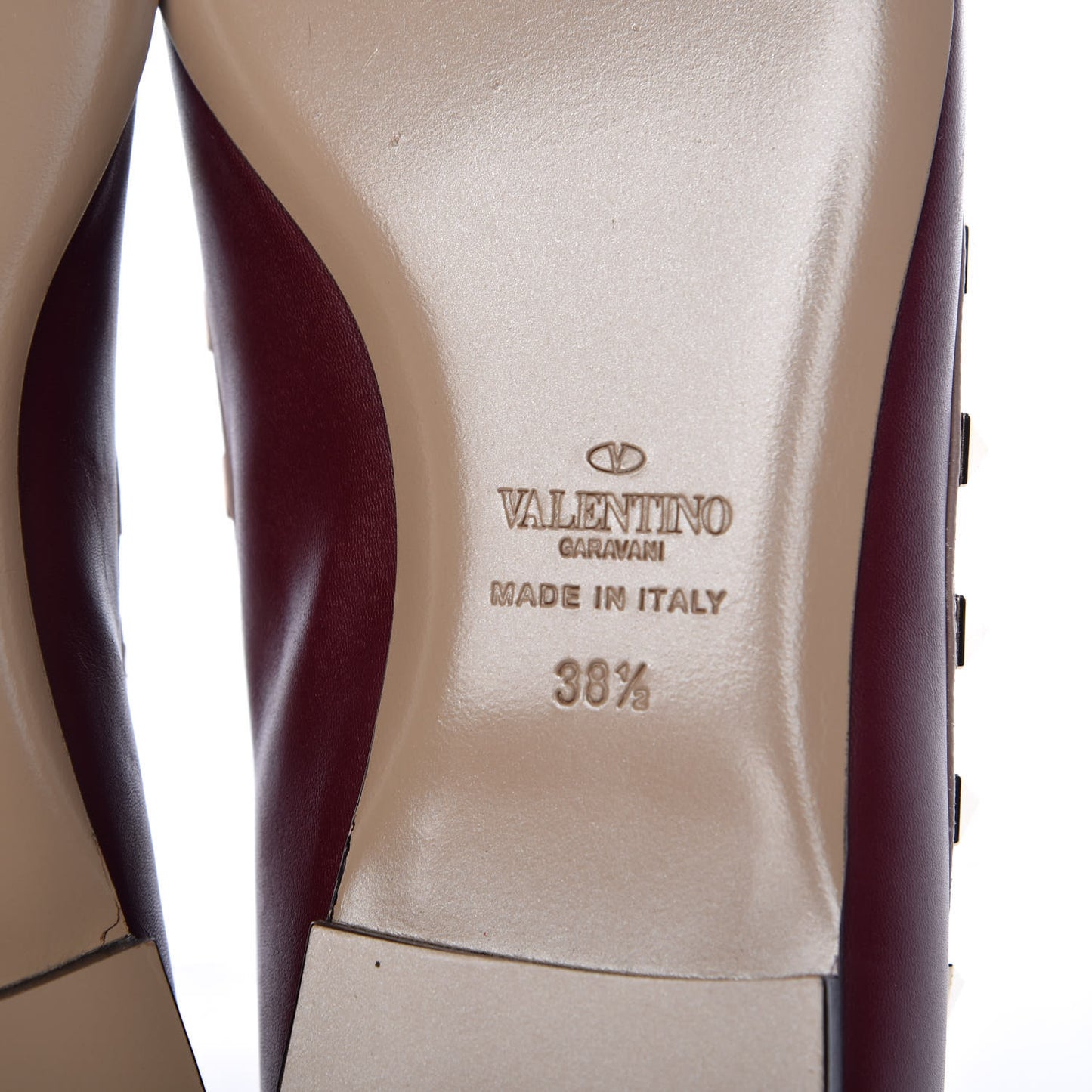 Nappa Rockstud Ballerina Flats 38.5 Rubin Poudre