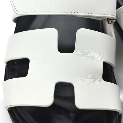 Hermes Calfskin Womens Chypre Sandals 39 White 9 of 10