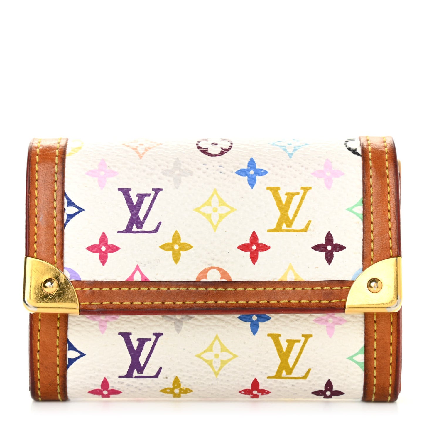 Monogram Multicolor Porte-Monnaie Plat Coin Purse White