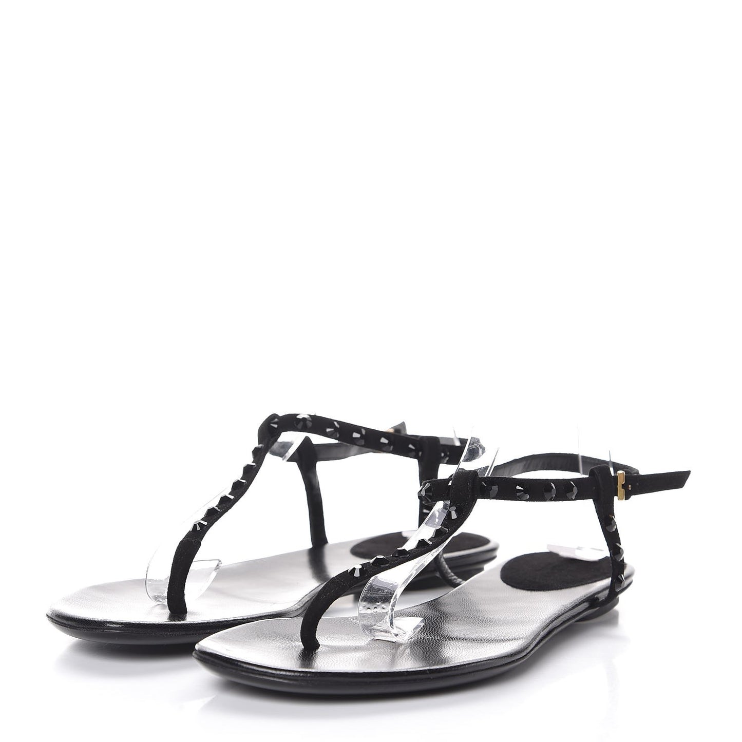 Kid Scamosciato Crystal Thong Sandals 39 Black