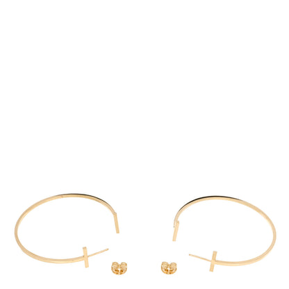Tiffany 18K Yellow Gold Extra Large T Wire Hoop Earrings 3 of 4