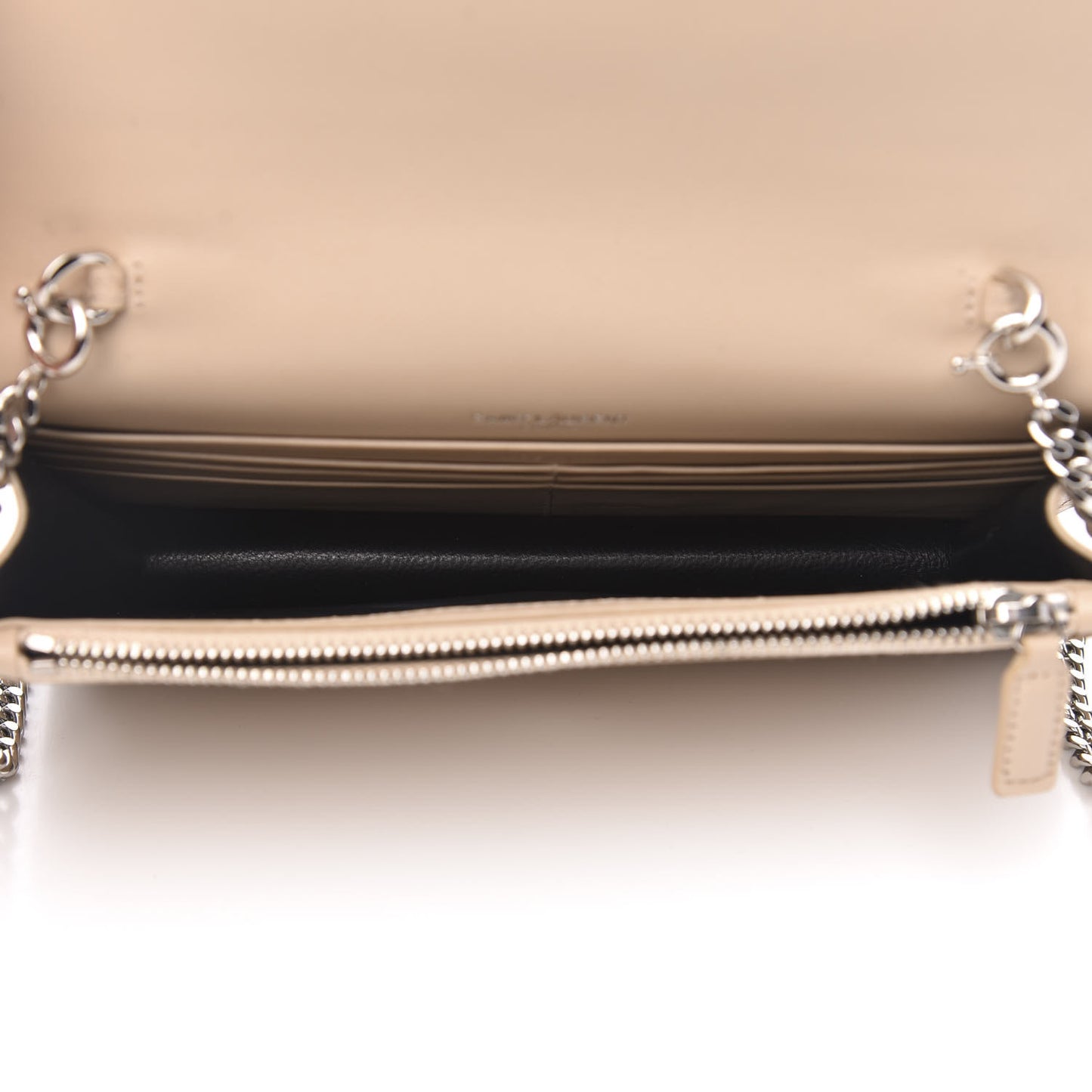 Smooth Calfskin Classic Monogram Kate Tassel Chain Wallet Nude Powder