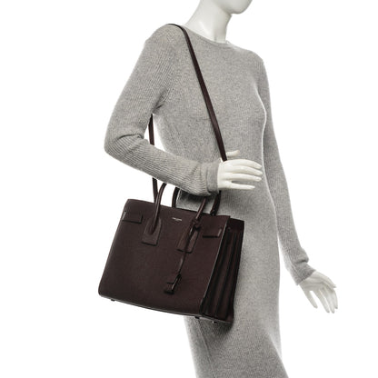 Saint Laurent Grained Calfskin Small Classic Sac De Jour Bordeaux 2 of 7