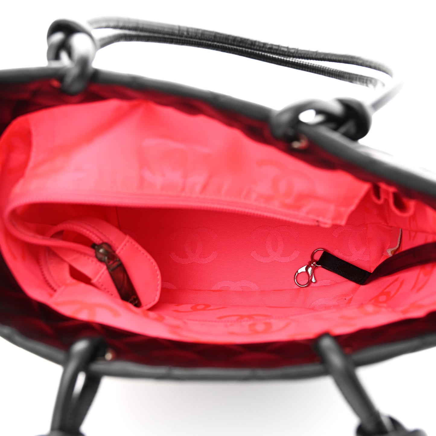 Calfskin Quilted Medium Cambon Tote Black