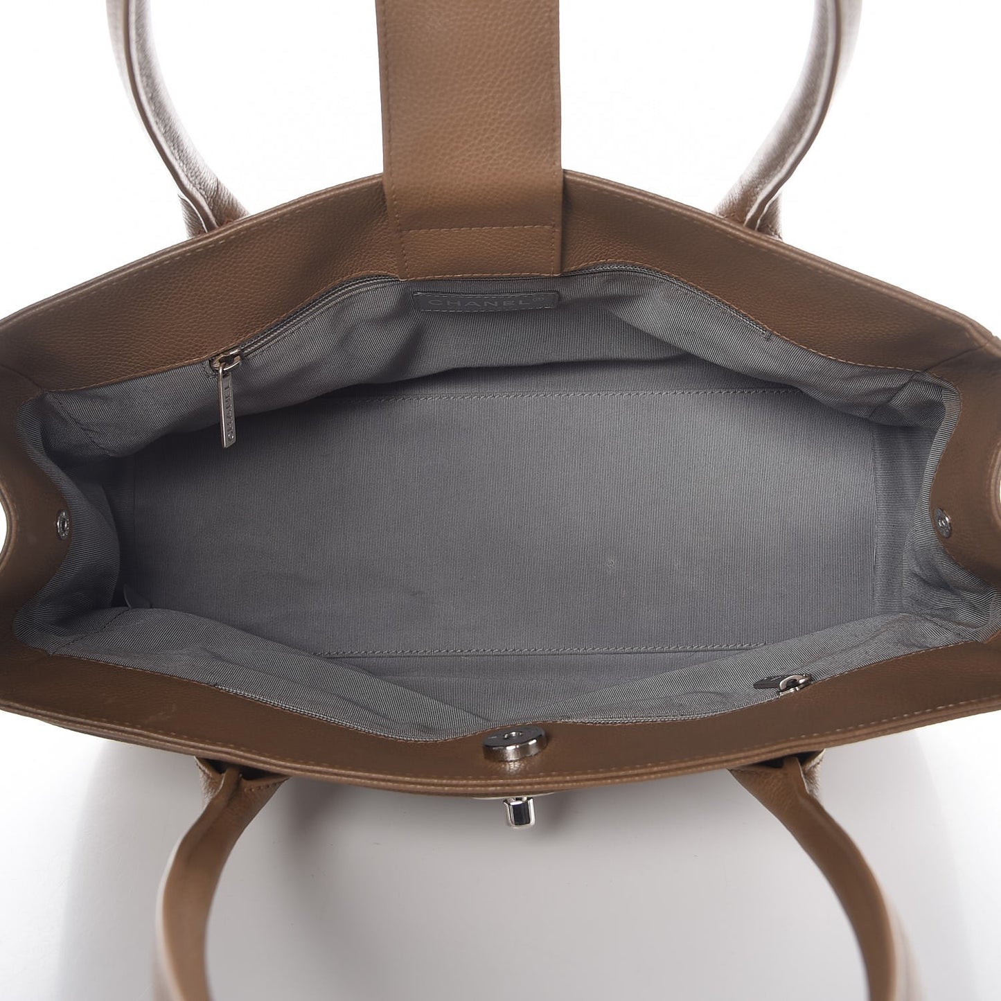 Calfskin Small Cerf Shopper Tote Brown