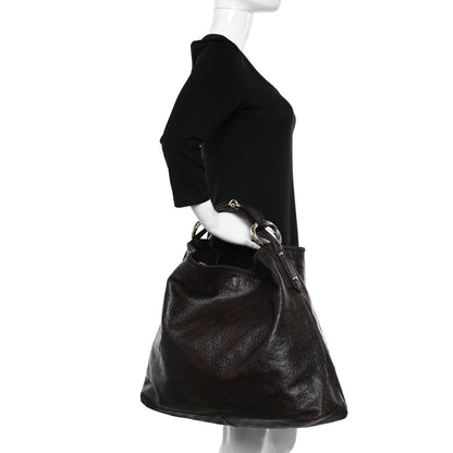 Gucci Guccissima Large Horsebit Chain Hobo Chocolate 2 of 10