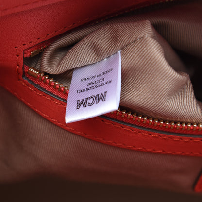 MCM Saffiano Nuovo Tote Hot Coral 8 of 10