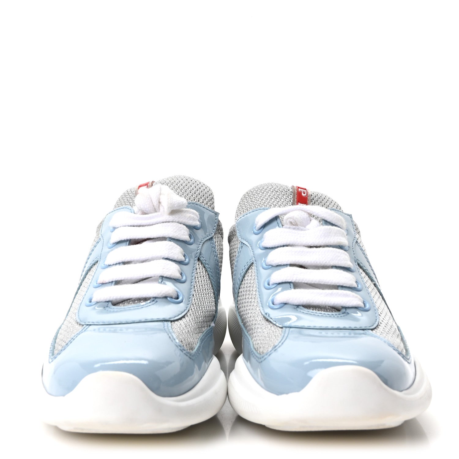Prada Patent America's Cup Patchwork Sneakers 36.5 Celeste 3 of 10