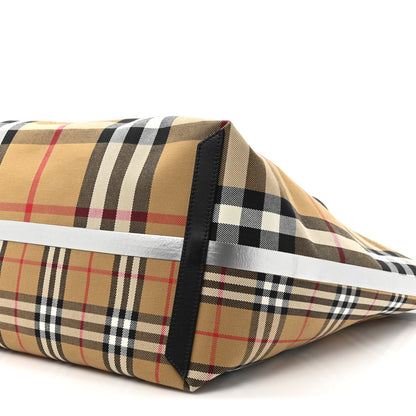 Burberry Vintage Check XL The Giant Reversible Tote Black Silver 9 of 13