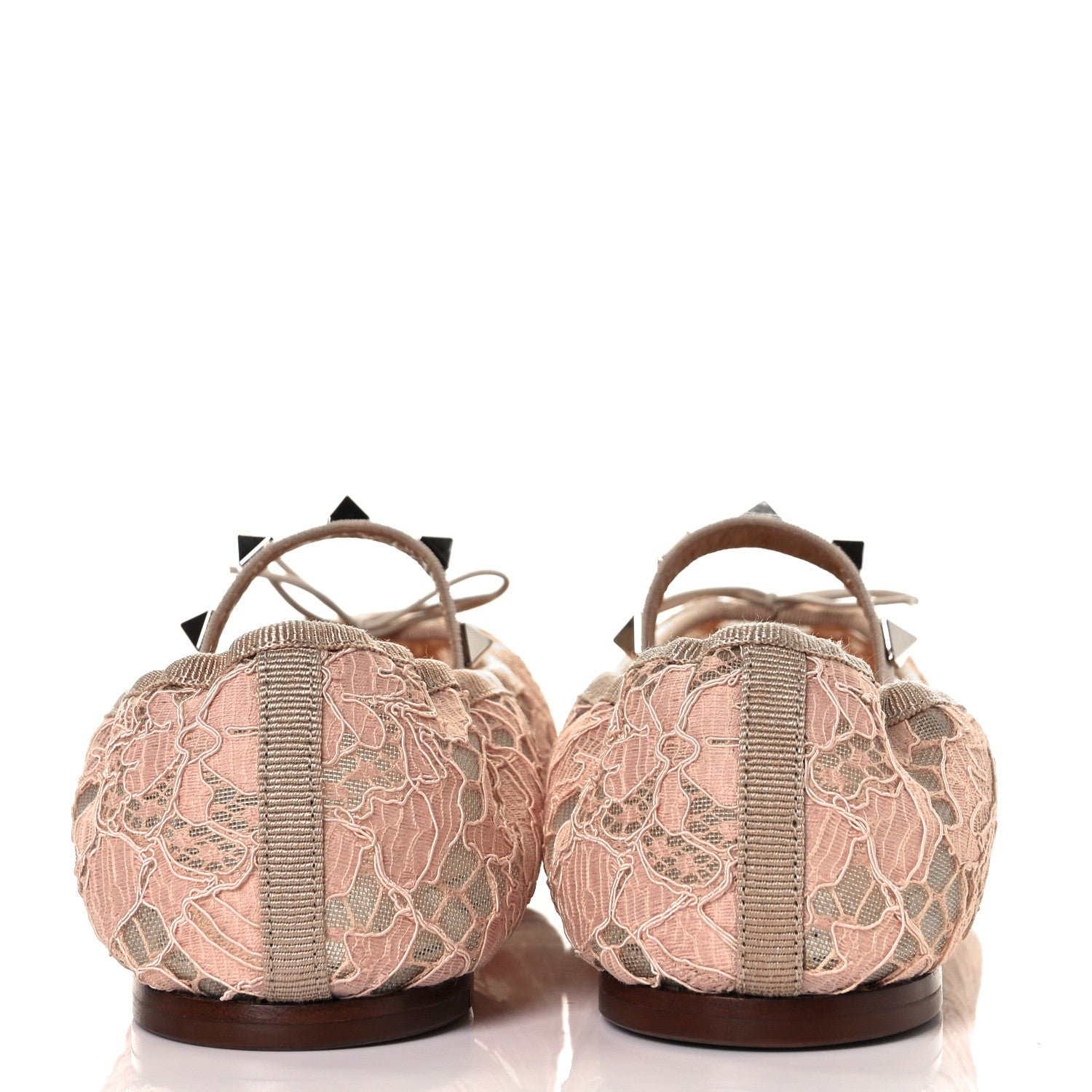 Valentino Garavani Lace Ballerina Flats 37.5 Carne 3 of 10