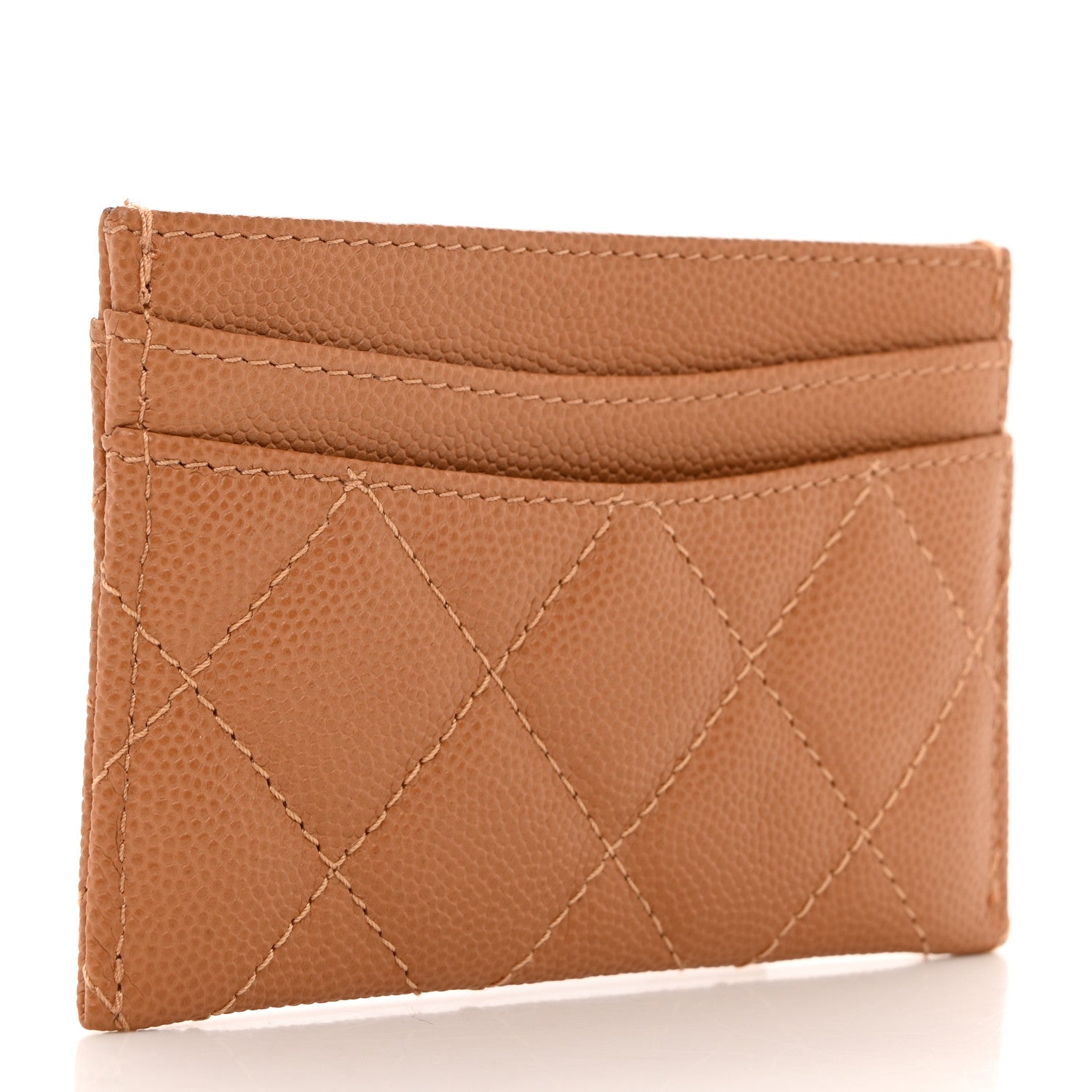 Chanel Caviar Quilted Card Holder Dark Beige 3 of 9