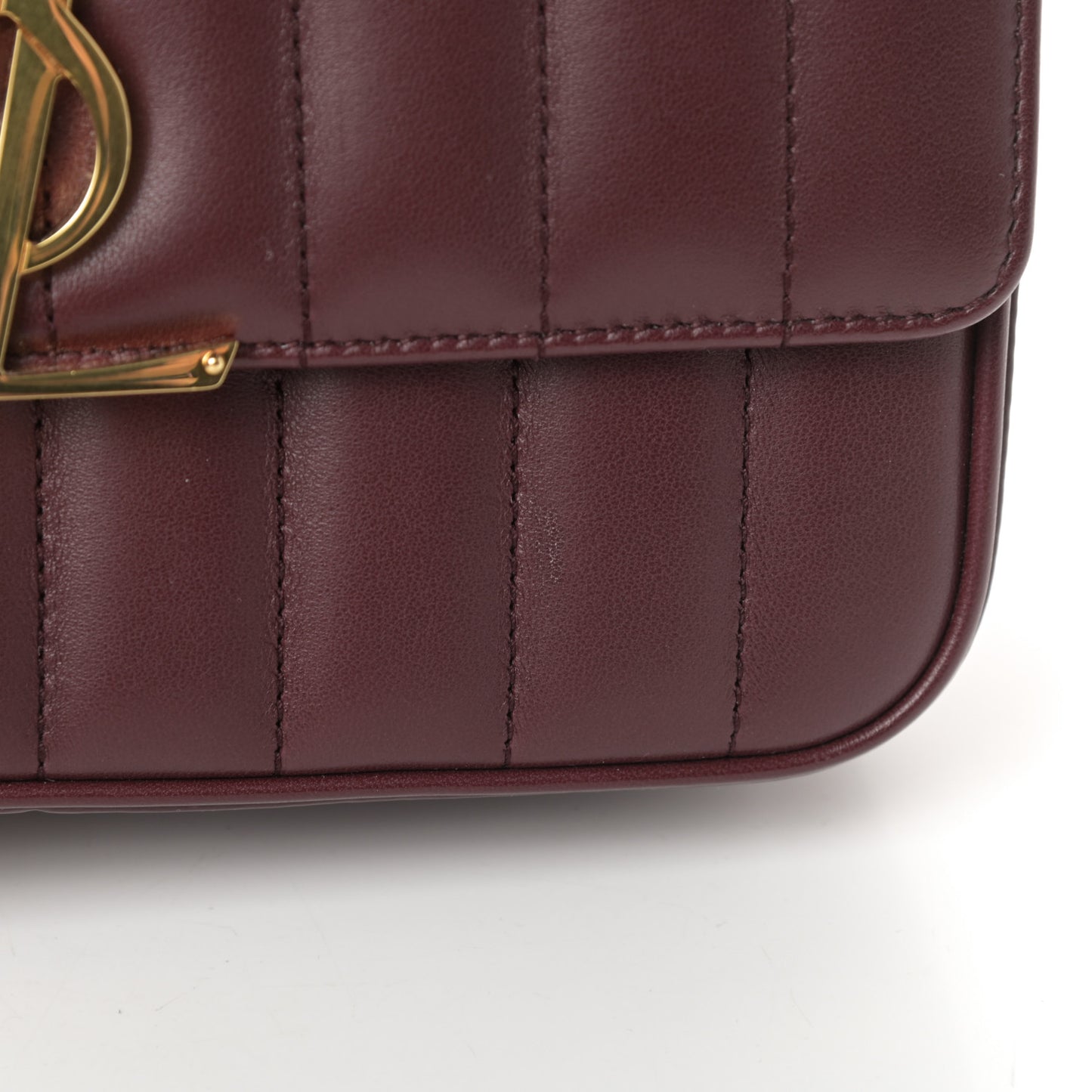 Lambskin Matelasse Monogram Medium Vicky Chain Bag Dark Legion Red