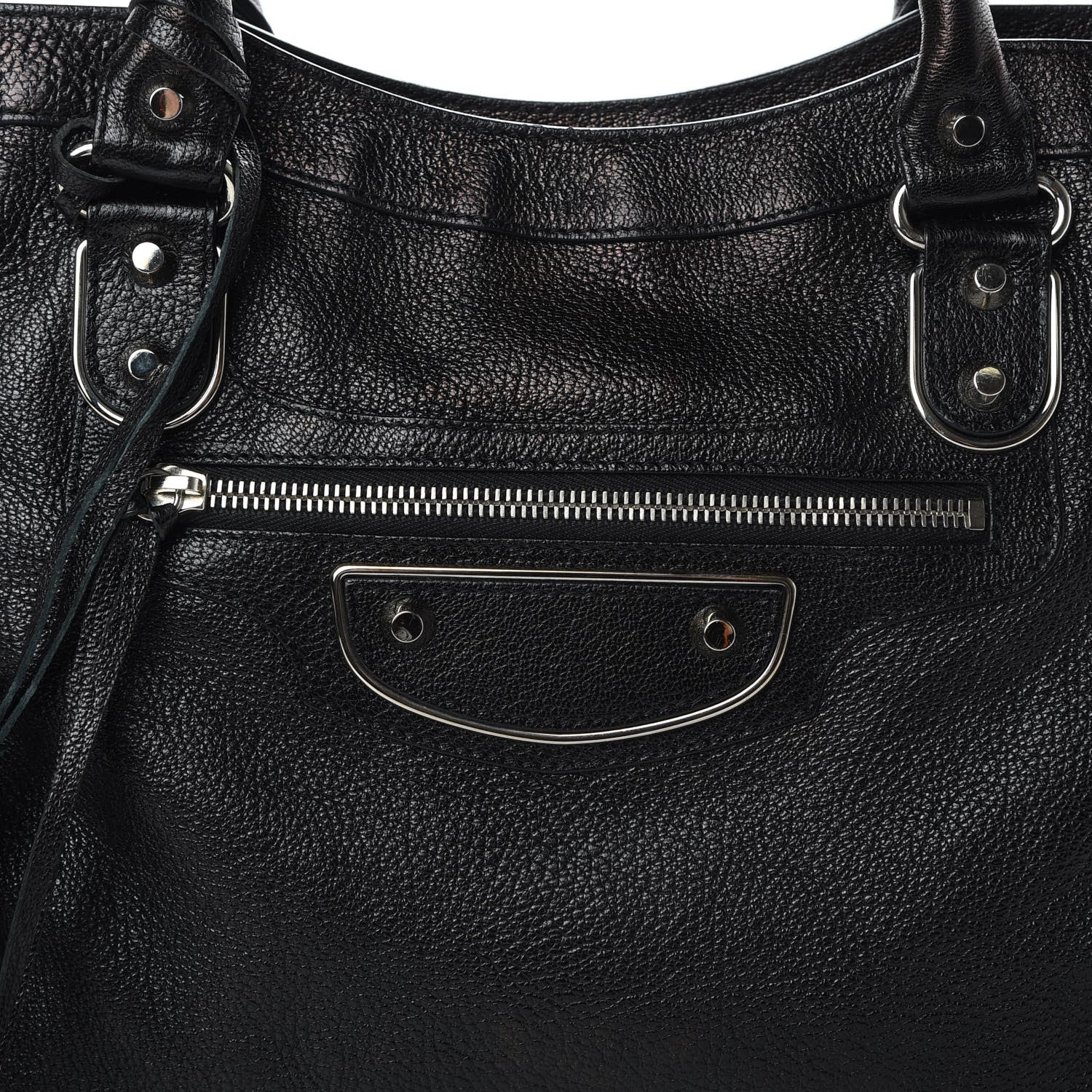 Balenciaga Chevre Silver Metallic Edge Hardware City Black 8 of 13