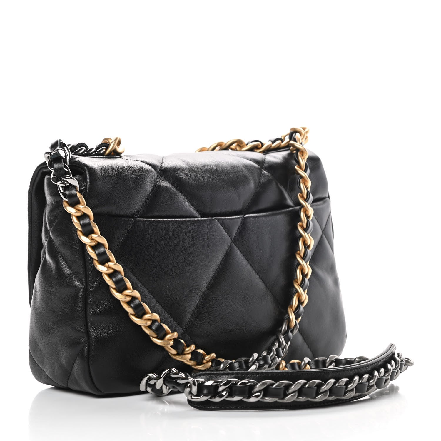 Chanel Goatskin Quilted Medium 19 Flap Black 3 of 11