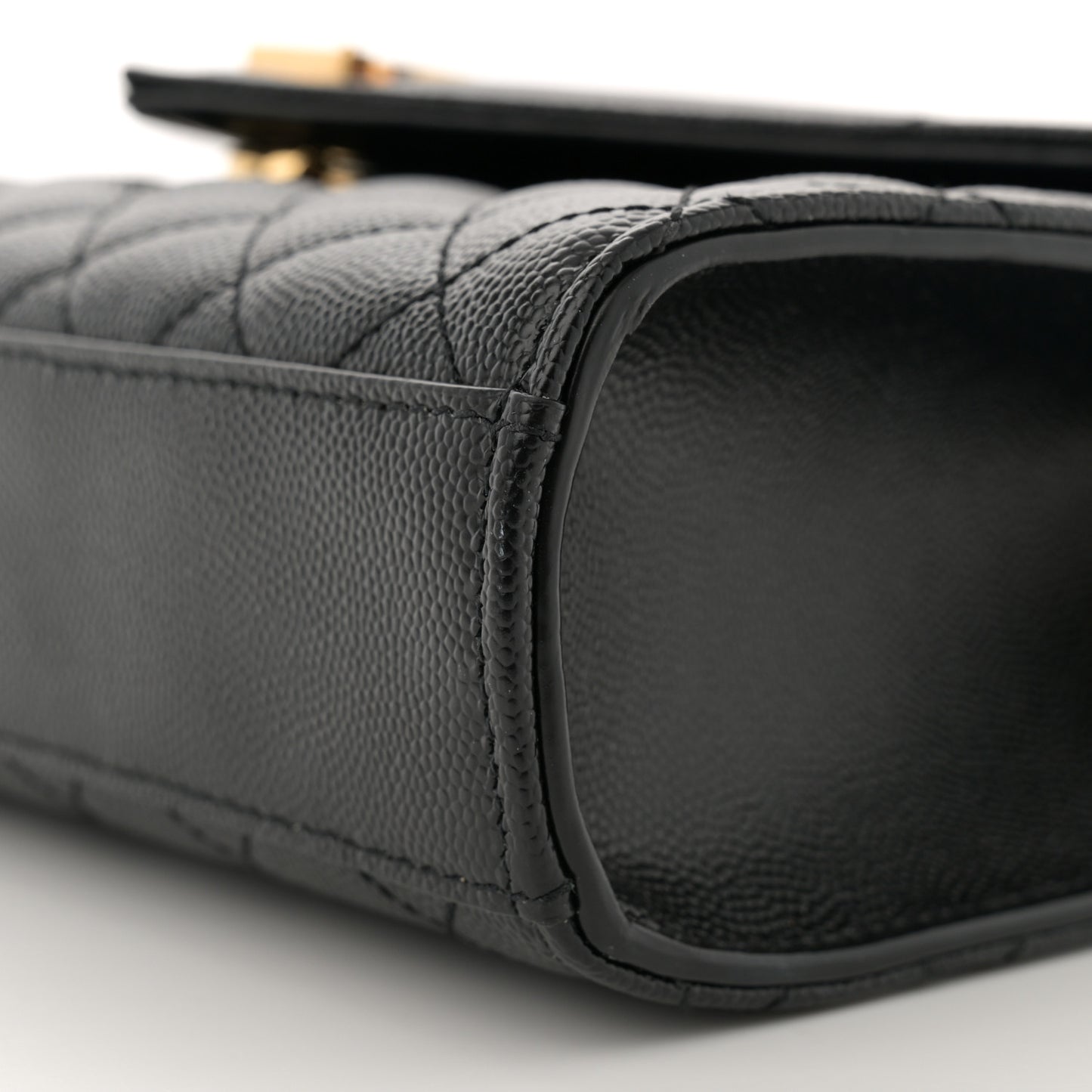 Grain De Poudre Textured Mixed Matelasse Triquilt Medium Monogram Satchel Black