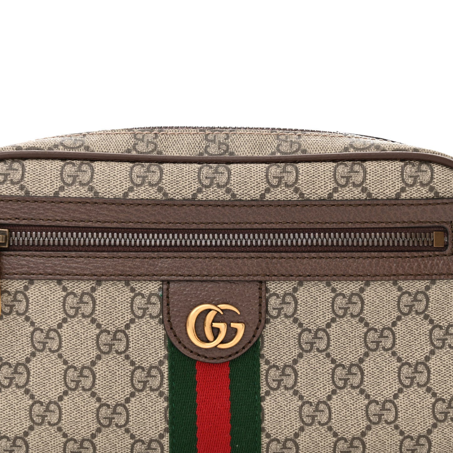 Soft GG Supreme Monogram Medium Ophidia Belt Bag Dark Brown