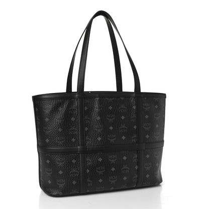 MCM Visetos Medium Delmy Shopper Tote Black 3 of 8