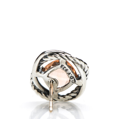 David Yurman Sterling Silver Morganite 7mm Infinity Earrings 3 of 5