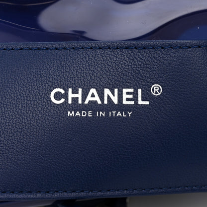 Chanel Lambskin PVC Quilted Large Coco Splash Shopping Bag Blue Dark Blue 6 of 10
