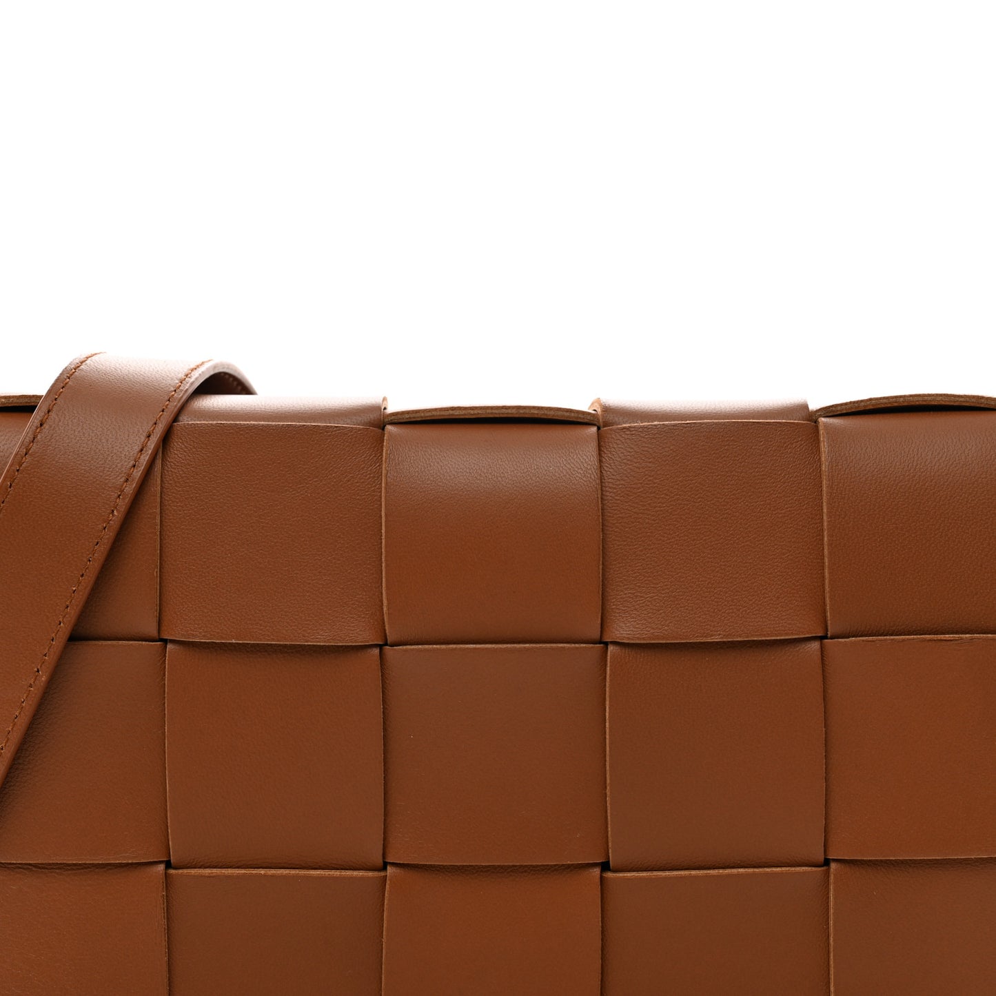 Lambskin Maxi Intrecciato Cassette Crossbody Bag Caramel