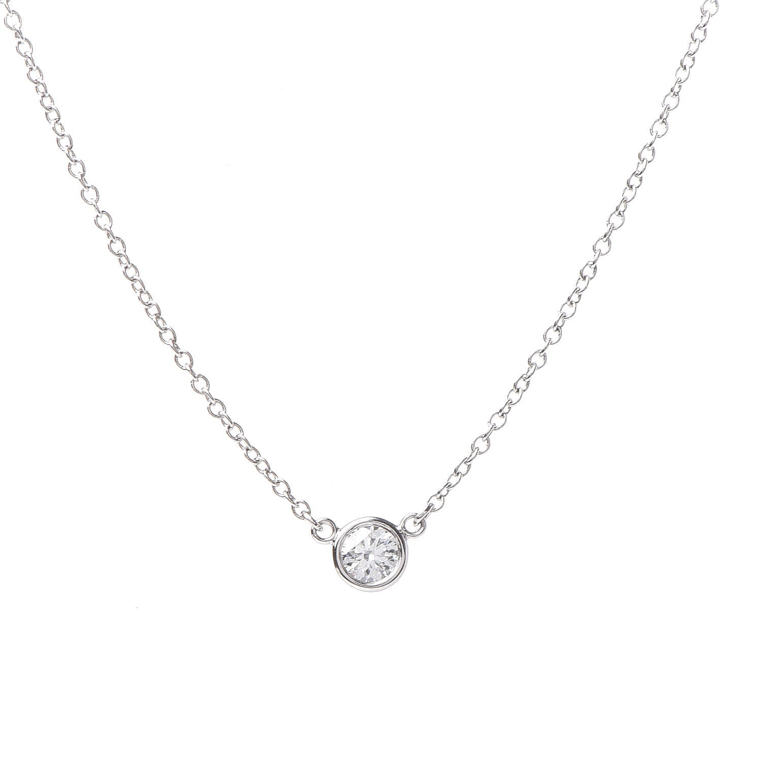 Tiffany Platinum Diamond .14ct Elsa Peretti Diamonds by the Yard Pendant Necklace 4 of 8
