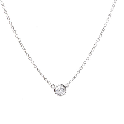 Tiffany Platinum Diamond .14ct Elsa Peretti Diamonds by the Yard Pendant Necklace 4 of 8