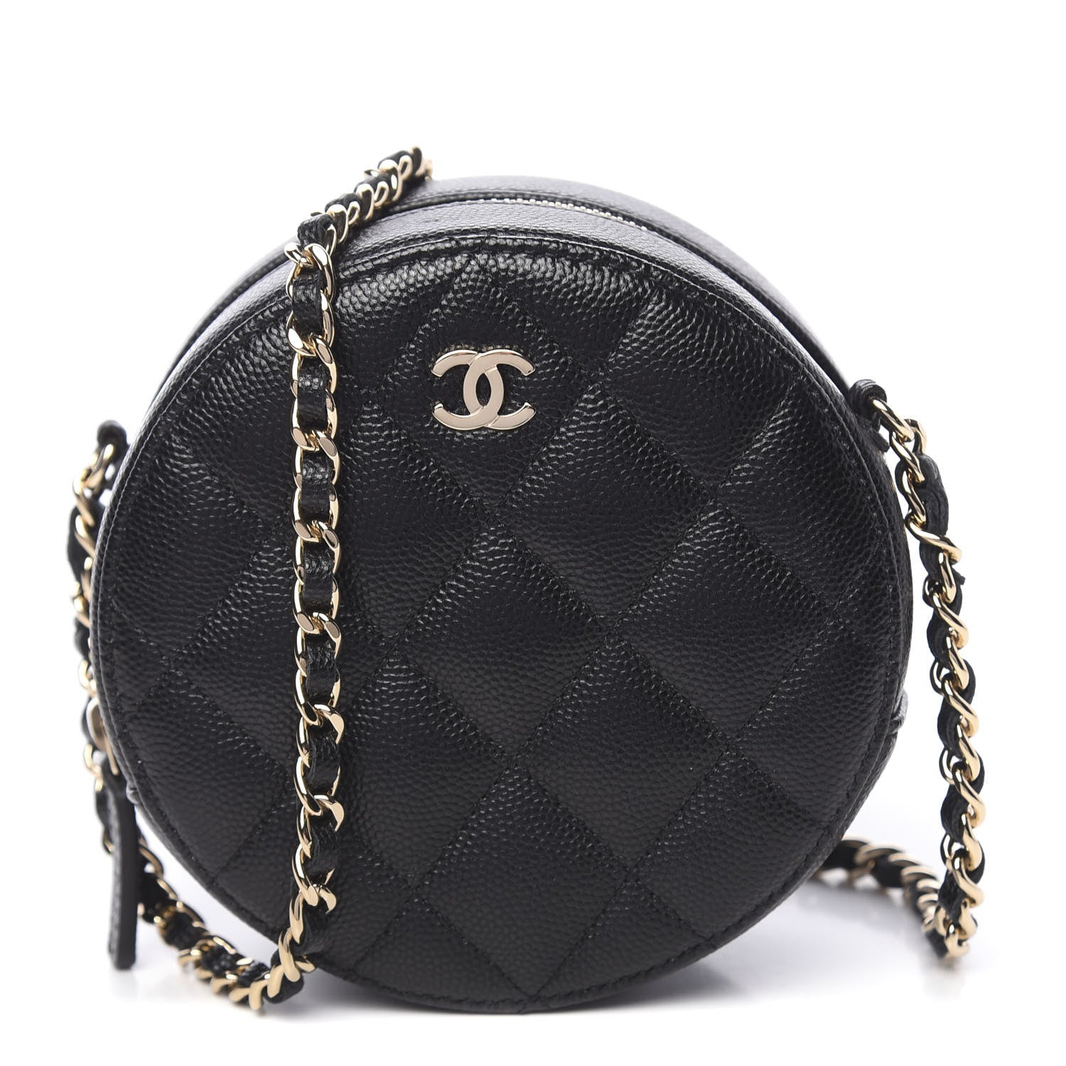 Chanel Caviar Quilted Round Clutch With Chain Black 1 of 10