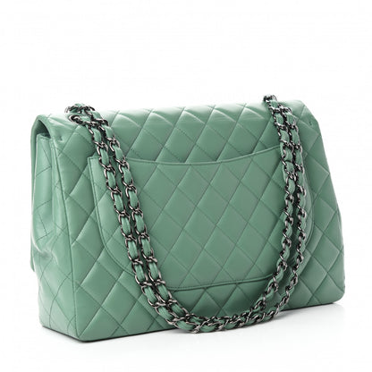 Chanel Lambskin Quilted Maxi Single Flap Green 3 of 11
