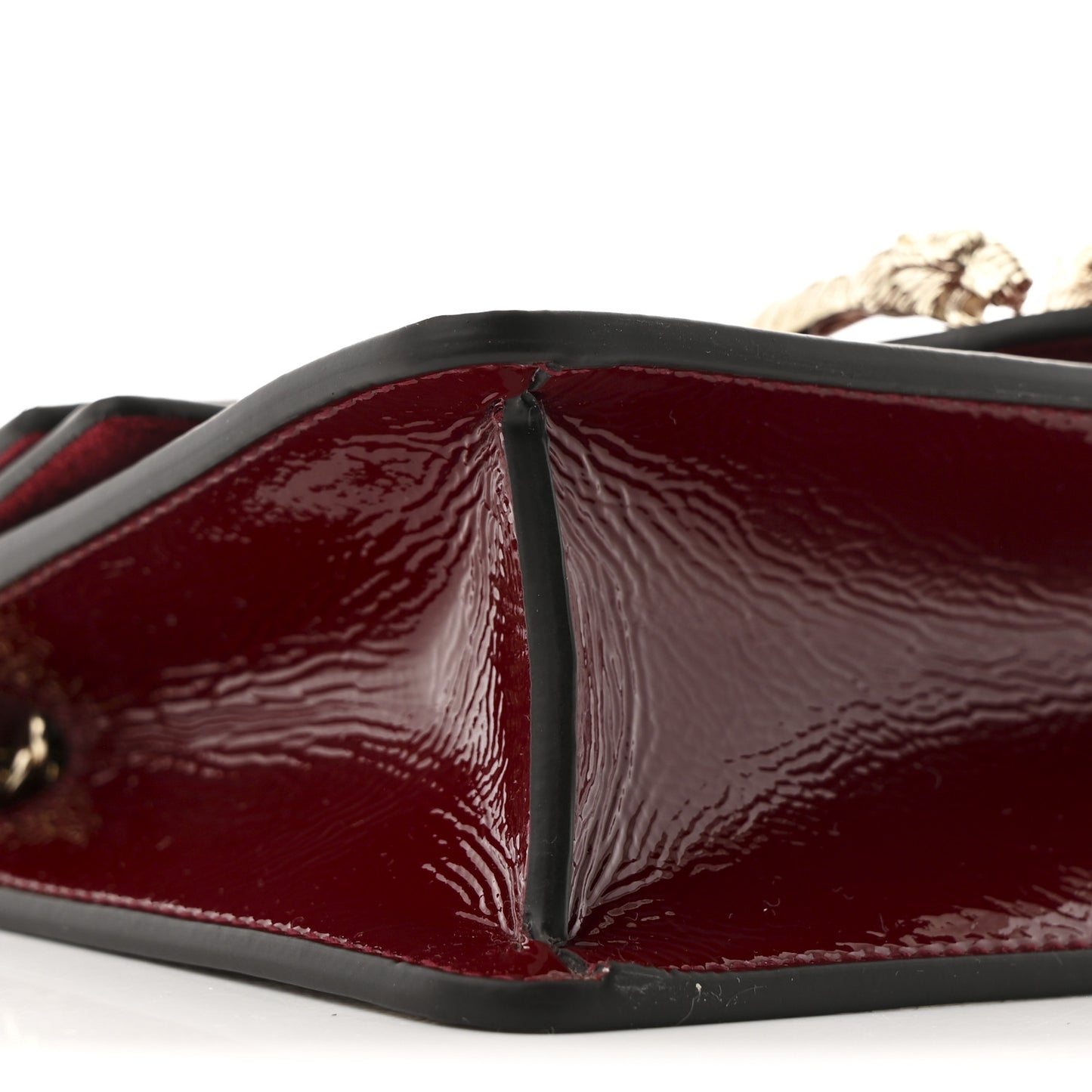 Crinkled Patent Mini Dionysus Shoulder Bag Rosso Ancora Red