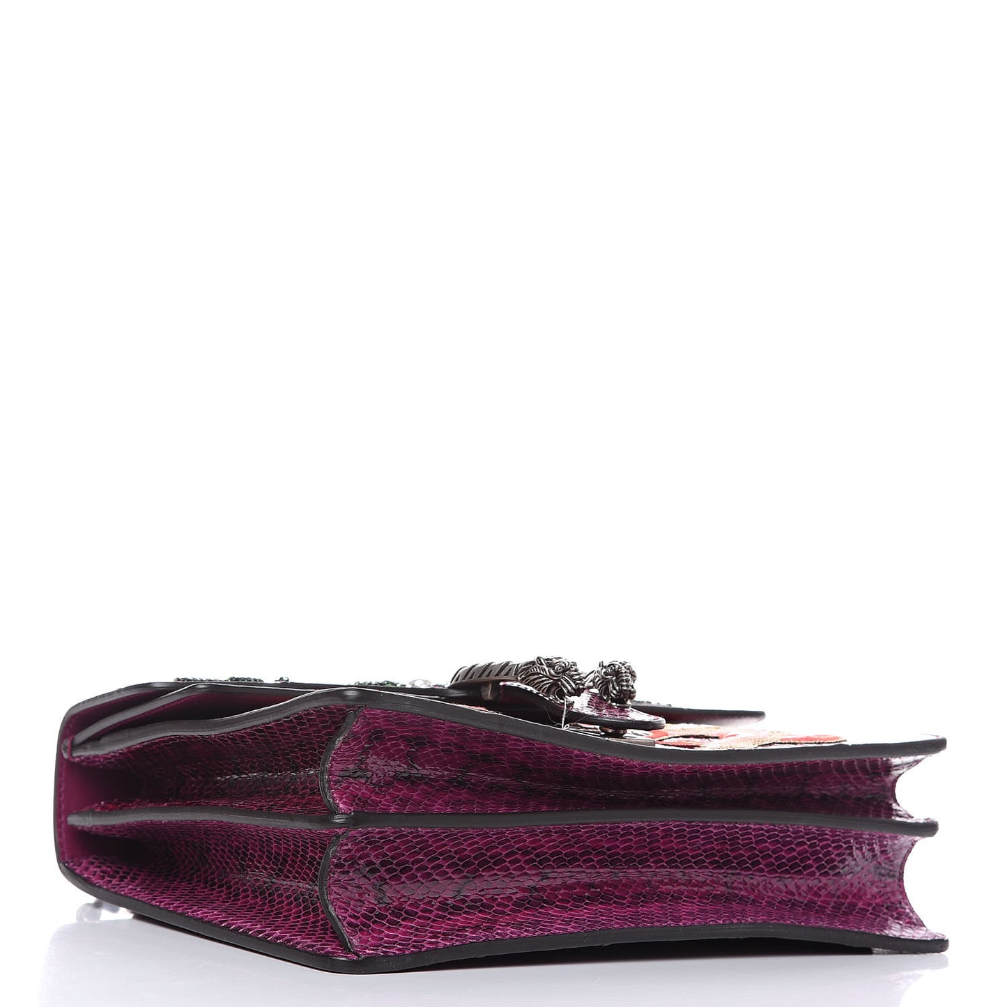 Elaphe Dragon Embroidered Medium Dionysus Shoulder Bag Violet Cyclamen Multicolor