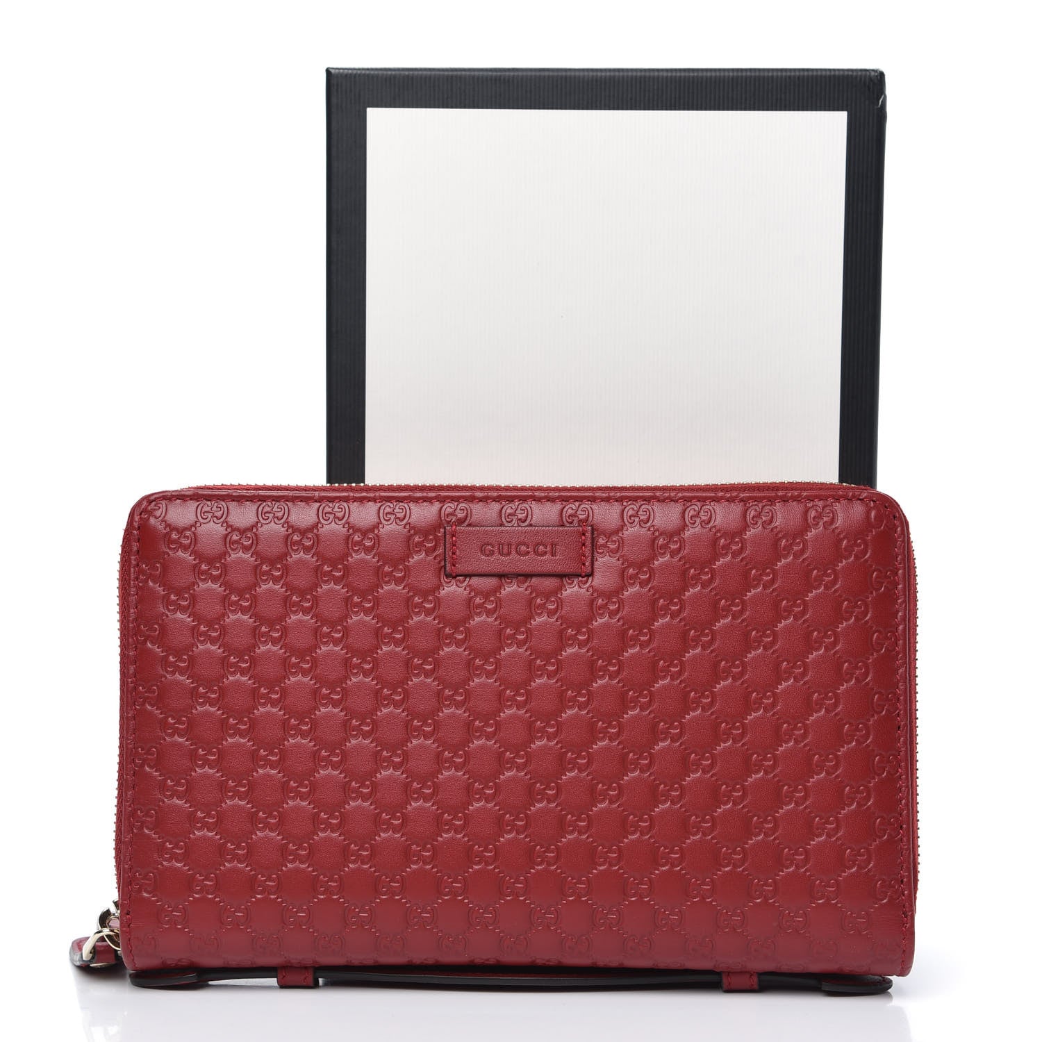 Gucci Microguccissima Zip Around Top Handle Travel Wallet Red 10 of 10