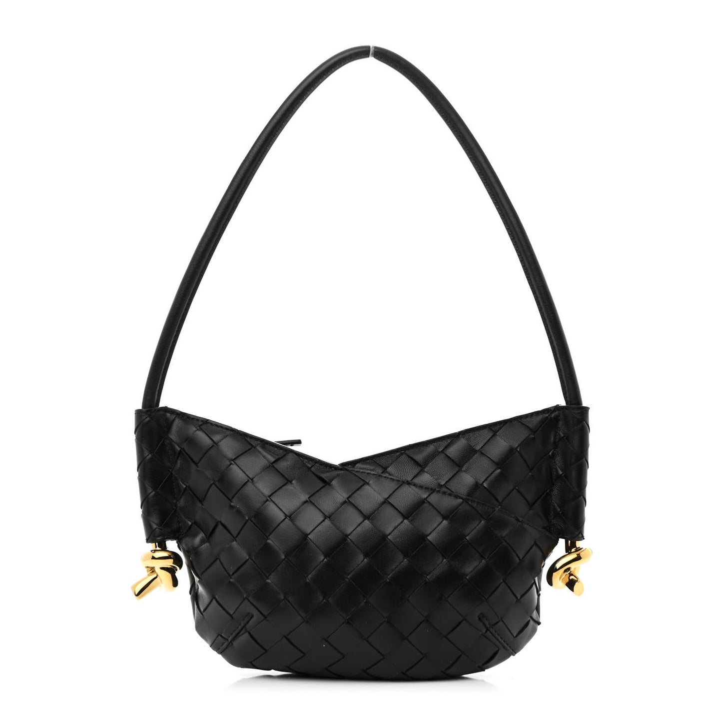 Nappa Intrecciato Mini Solstice Shoulder Bag Black