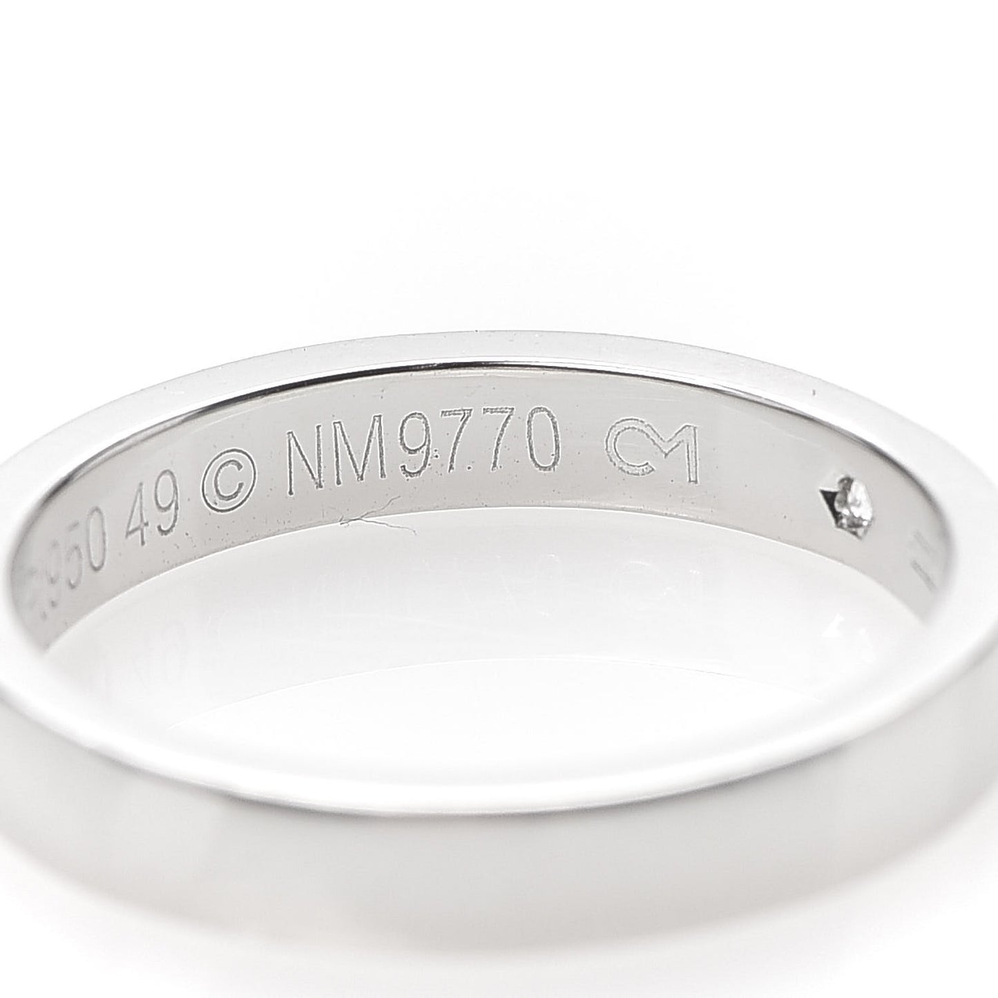 Platinum Diamond 3mm C De Cartier Wedding Band Ring 49 4.75
