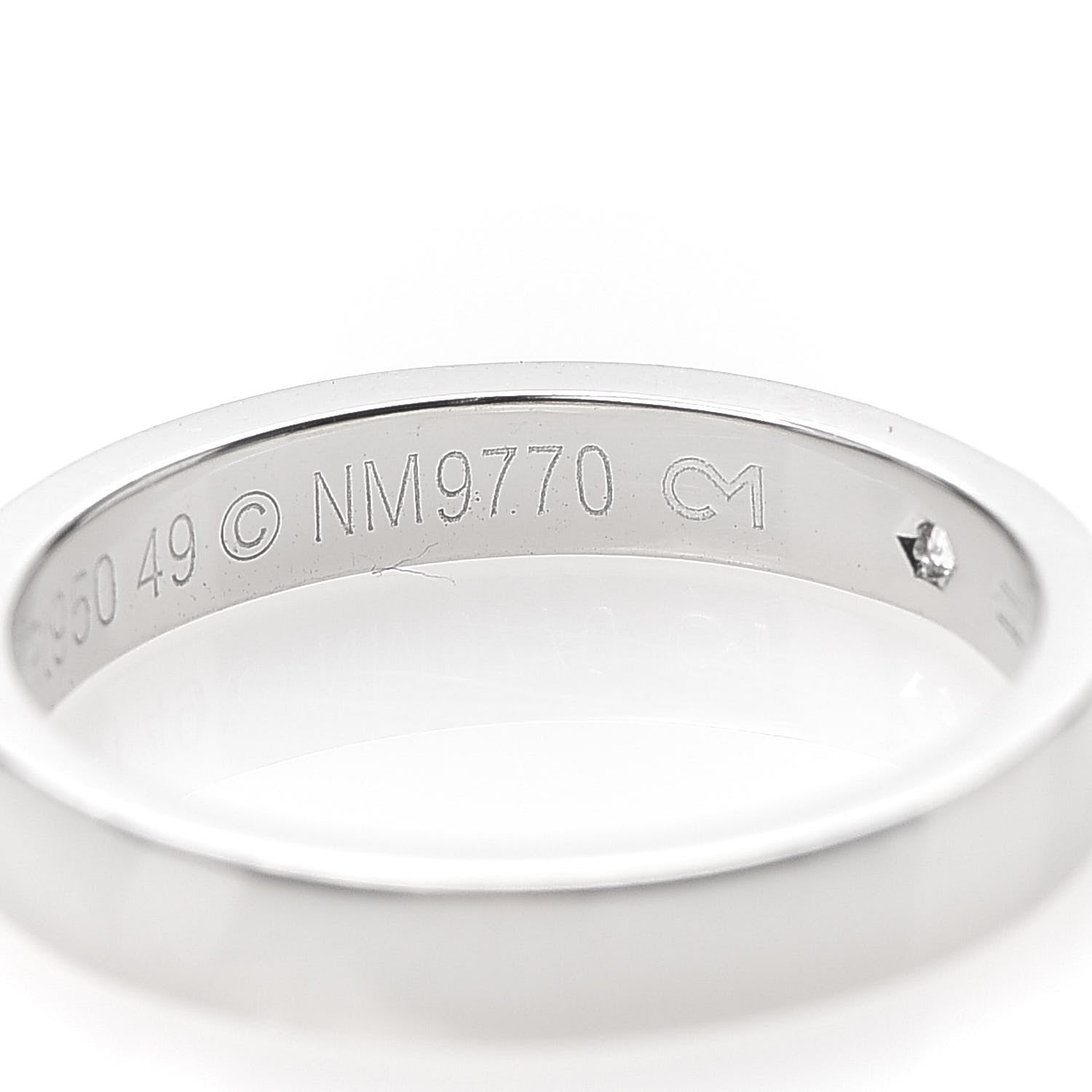 Cartier Platinum Diamond 3mm C De Cartier Wedding Band Ring 49 4.75 5 of 5