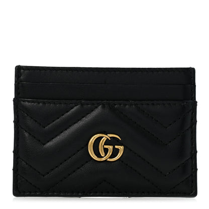Gucci Calfskin Matelasse GG Marmont Card Holder Black 1 of 7
