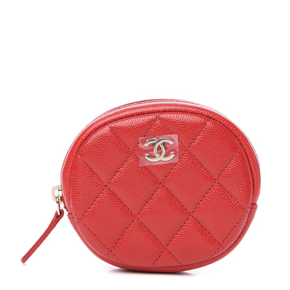 Chanel Caviar Quilted Zip Around Classic Coin Purse Dark Pink 1 of 7
