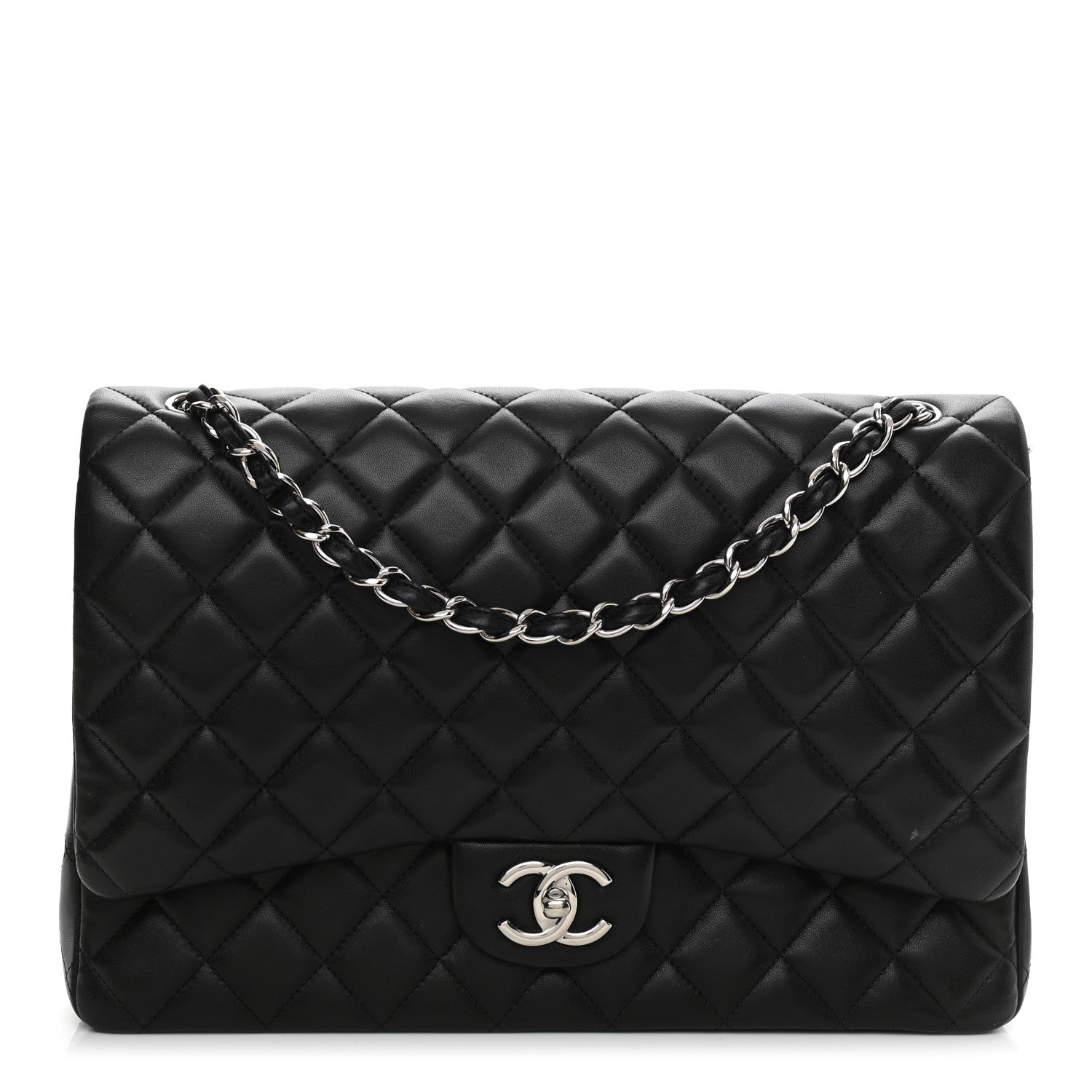 Chanel Lambskin Quilted Maxi Double Flap Black 1 of 14