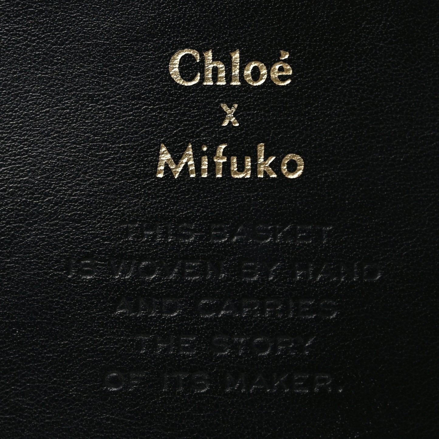 X MIFUKO Raffia Calfskin Mini Chain Basket Black