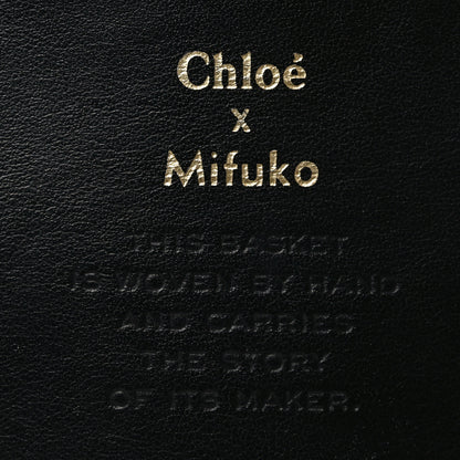 Chloe X MIFUKO Raffia Calfskin Mini Chain Basket Black 6 of 9