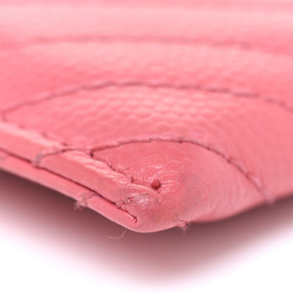 Chanel Caviar Chevron Quilted Card Holder Pink 10 of 16